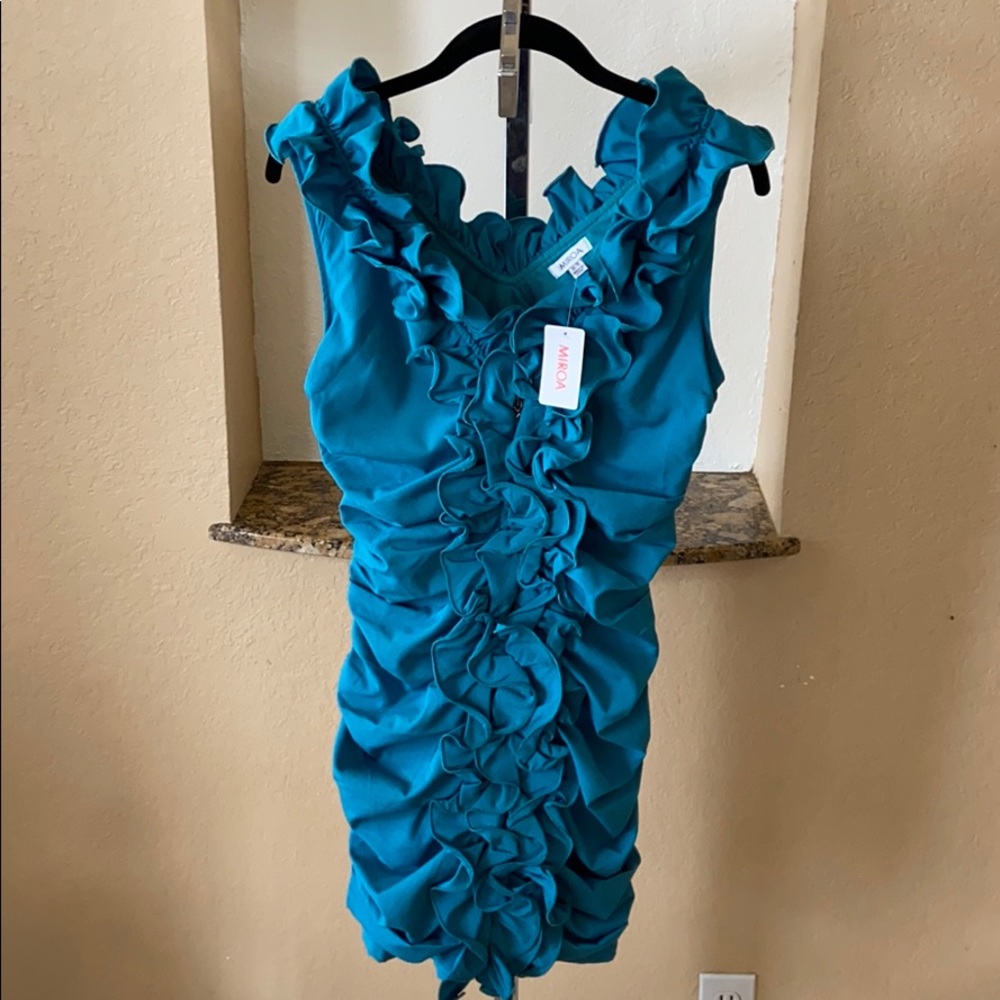 NWT Teal Ruffled Dress